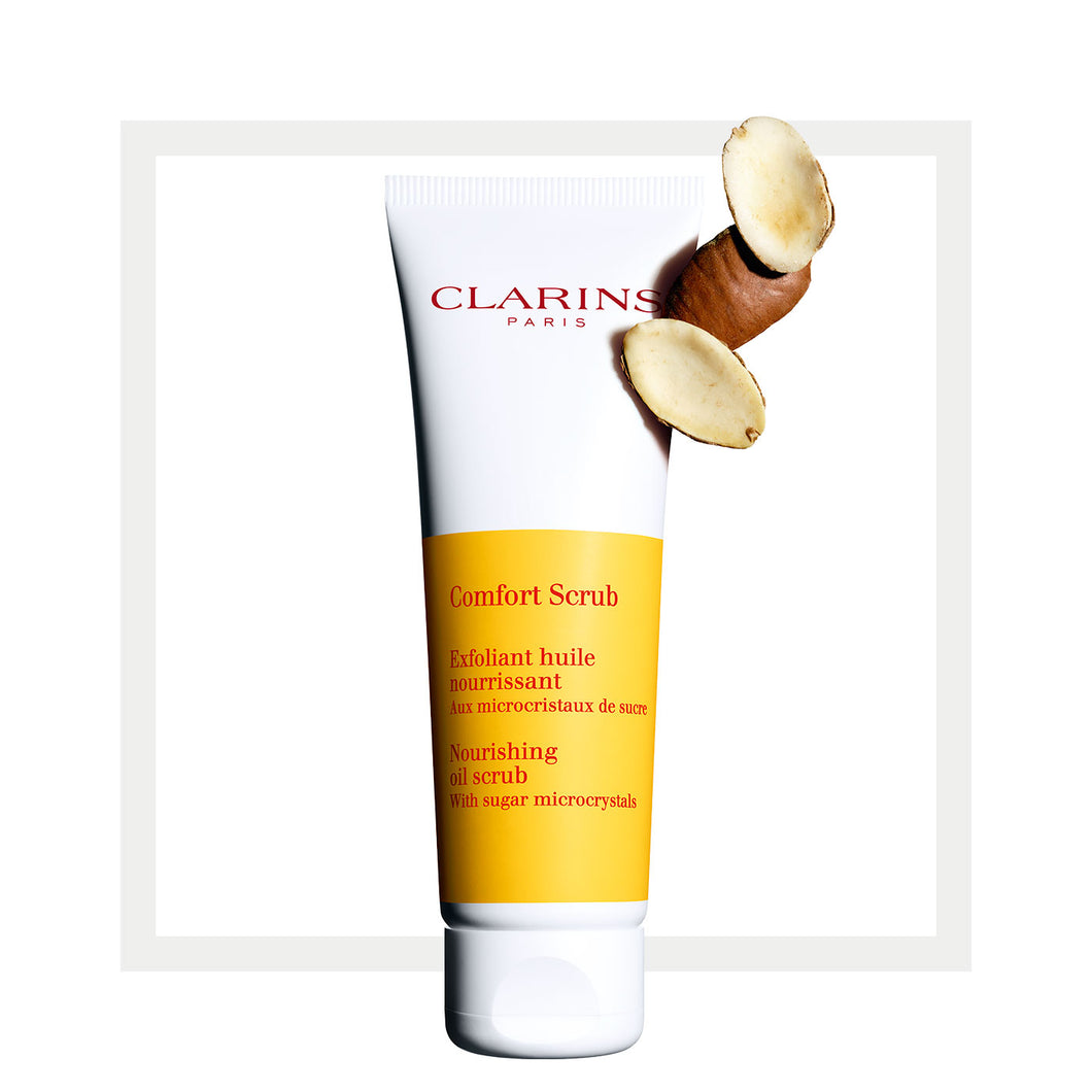 Clarins Paris Comfort nourishing oil scrub with sugar microcrystals