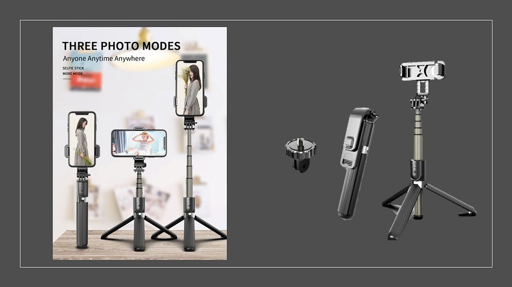 Multi-functional mobile Selfie Stick Bluetooth-ready with remote control added