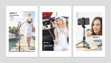Load image into Gallery viewer, Multi-functional mobile Selfie Stick Bluetooth-ready with remote control added
